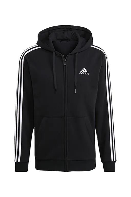 Adidas Men’s Essentials 3-Stripes Fleece Cut Full Zip Hoodie
