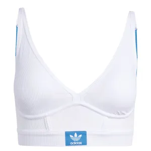 adidas - Women's Adicolor Flex Ribbed Cotton Two-Ply Plunge Brami Bra (GC3842)