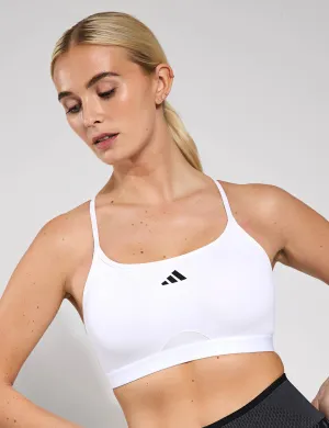 Aeroreact Training 3-Stripes Bra - White