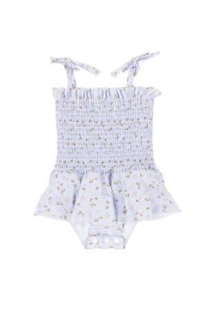 Baby Maggie One Piece in Blue Ditsy Floral