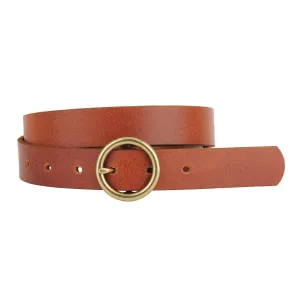 Basic Brass Ring Leather Belt