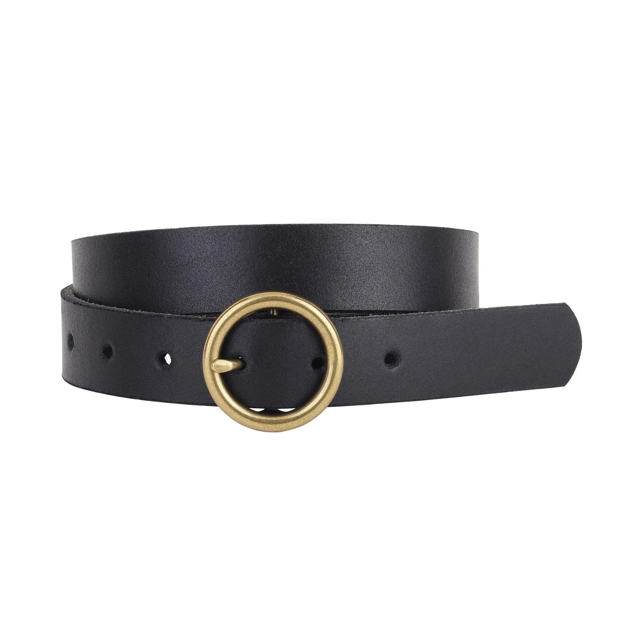 Basic Brass Ring Leather Belt