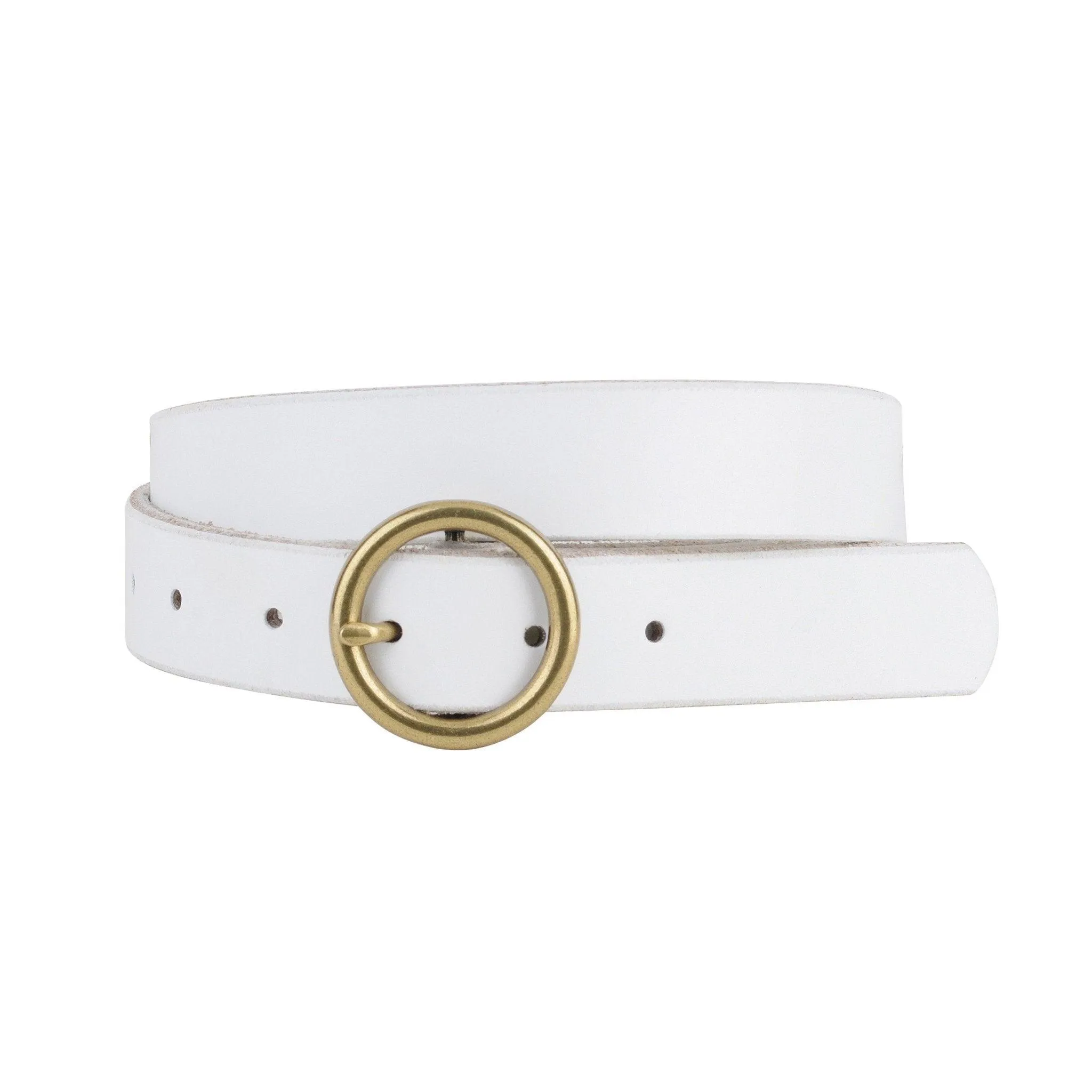 Basic Brass Ring Leather Belt