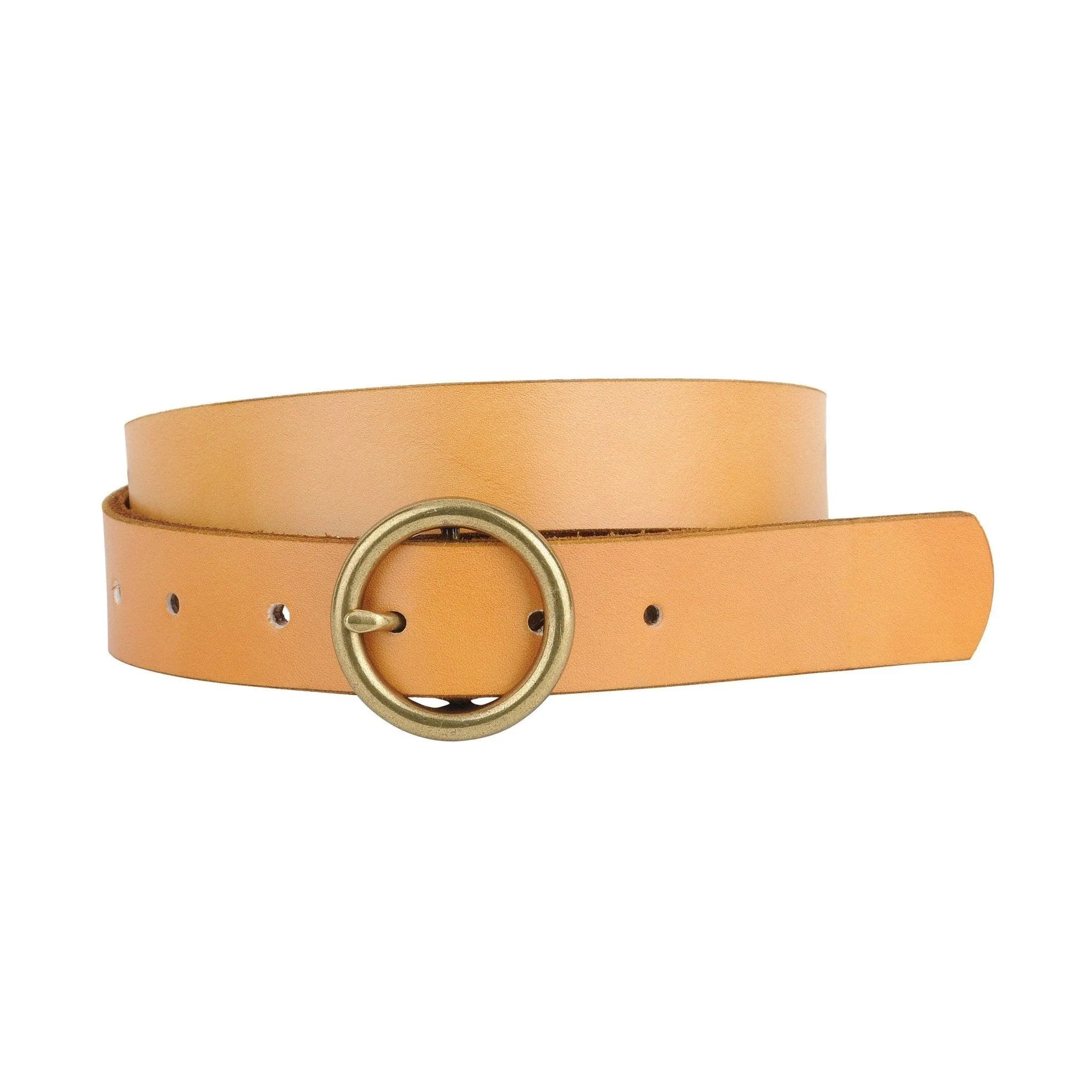 Basic Brass Ring Leather Belt