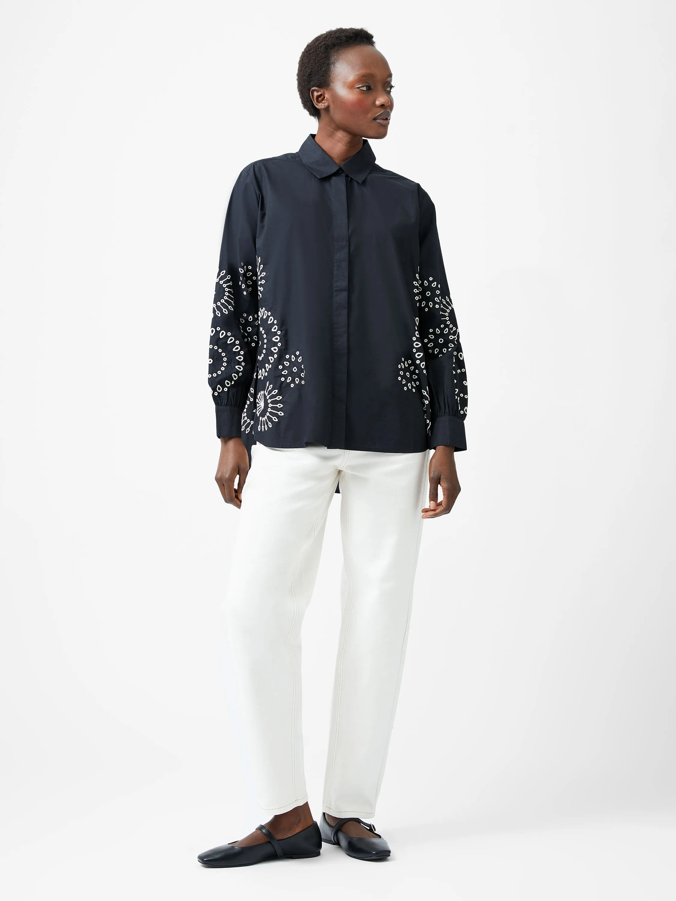 Cambria Cotton Embroidered Button Up Shirt