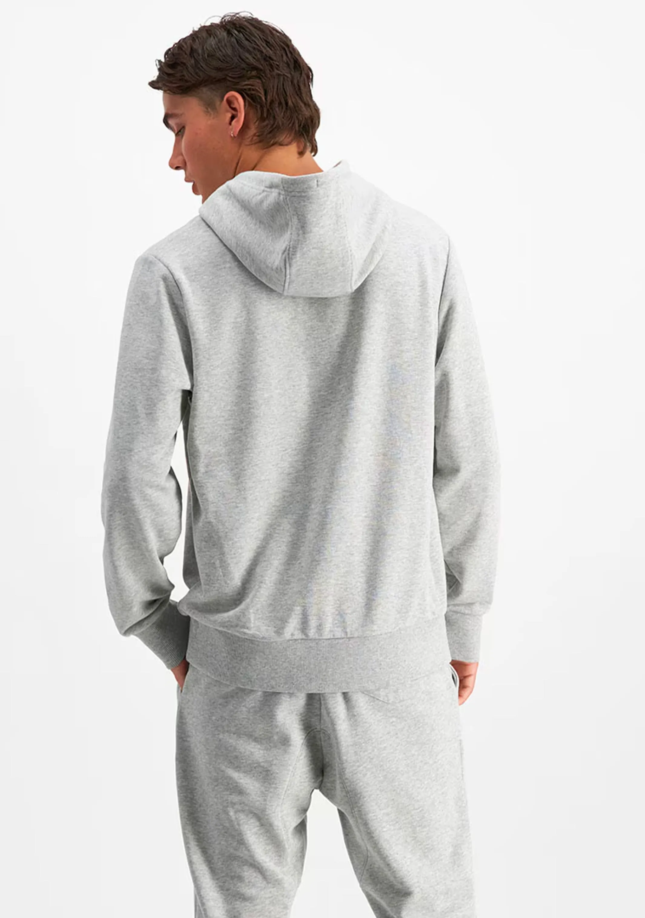 Champion Men’s Lightweight French Terry C Logo Hoodie Oxford Heather