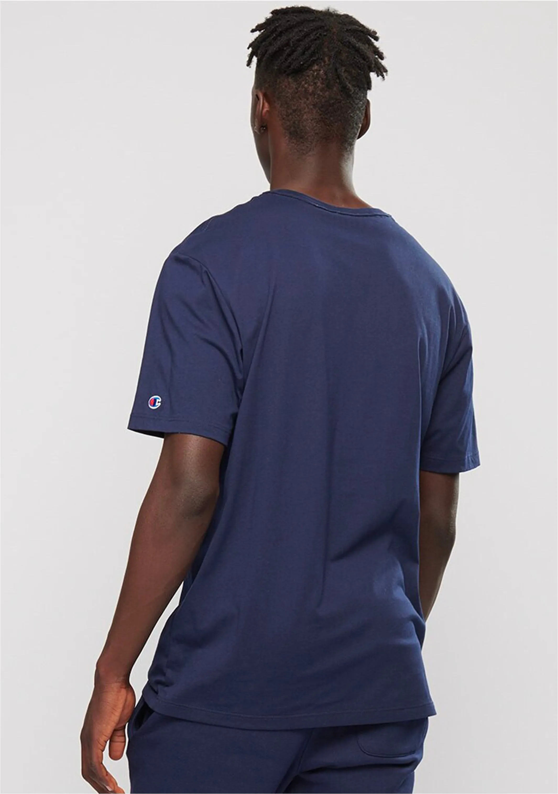 Champion Men's Script Logo Short Sleeve Tee Navy