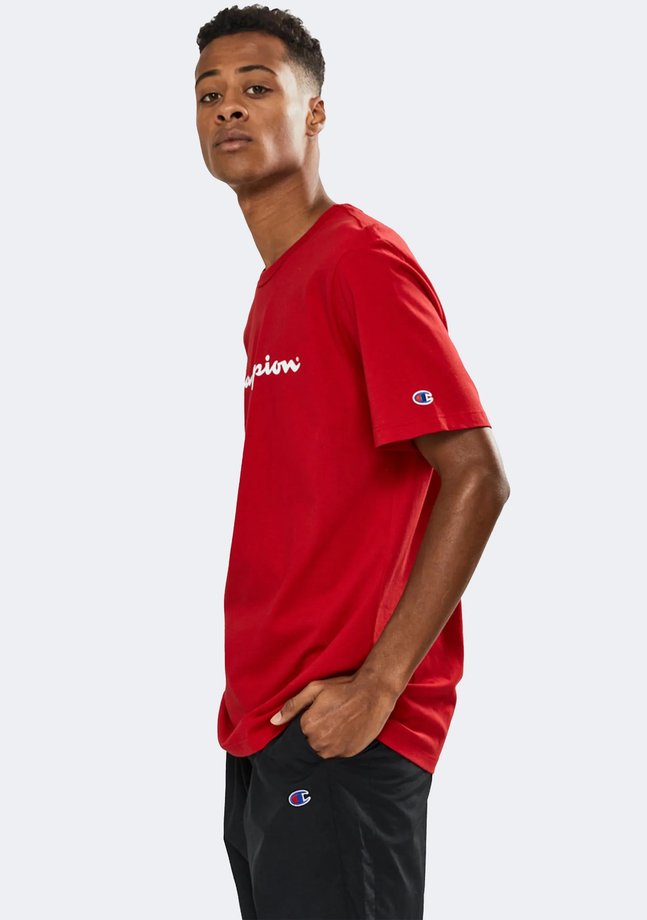 Champion Men's Script Logo Short Sleeve Tee