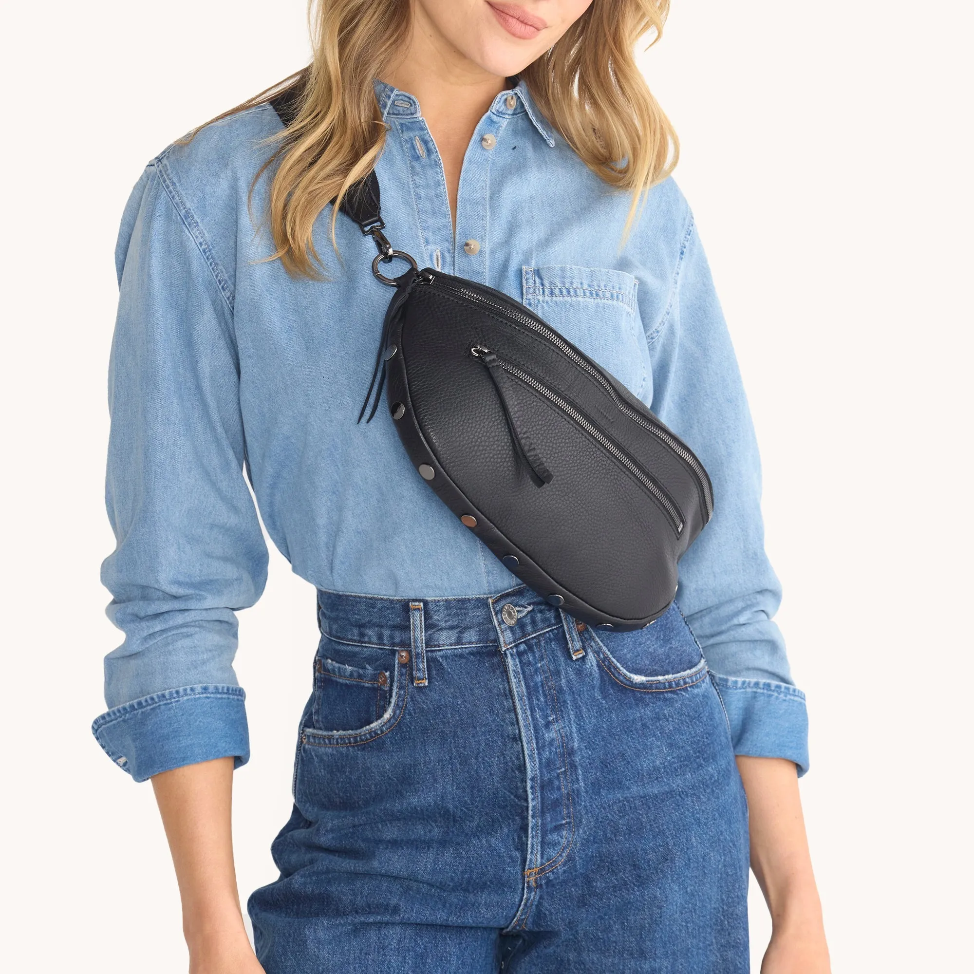 Charles Crossbody | Black/Gunmetal | Lrg