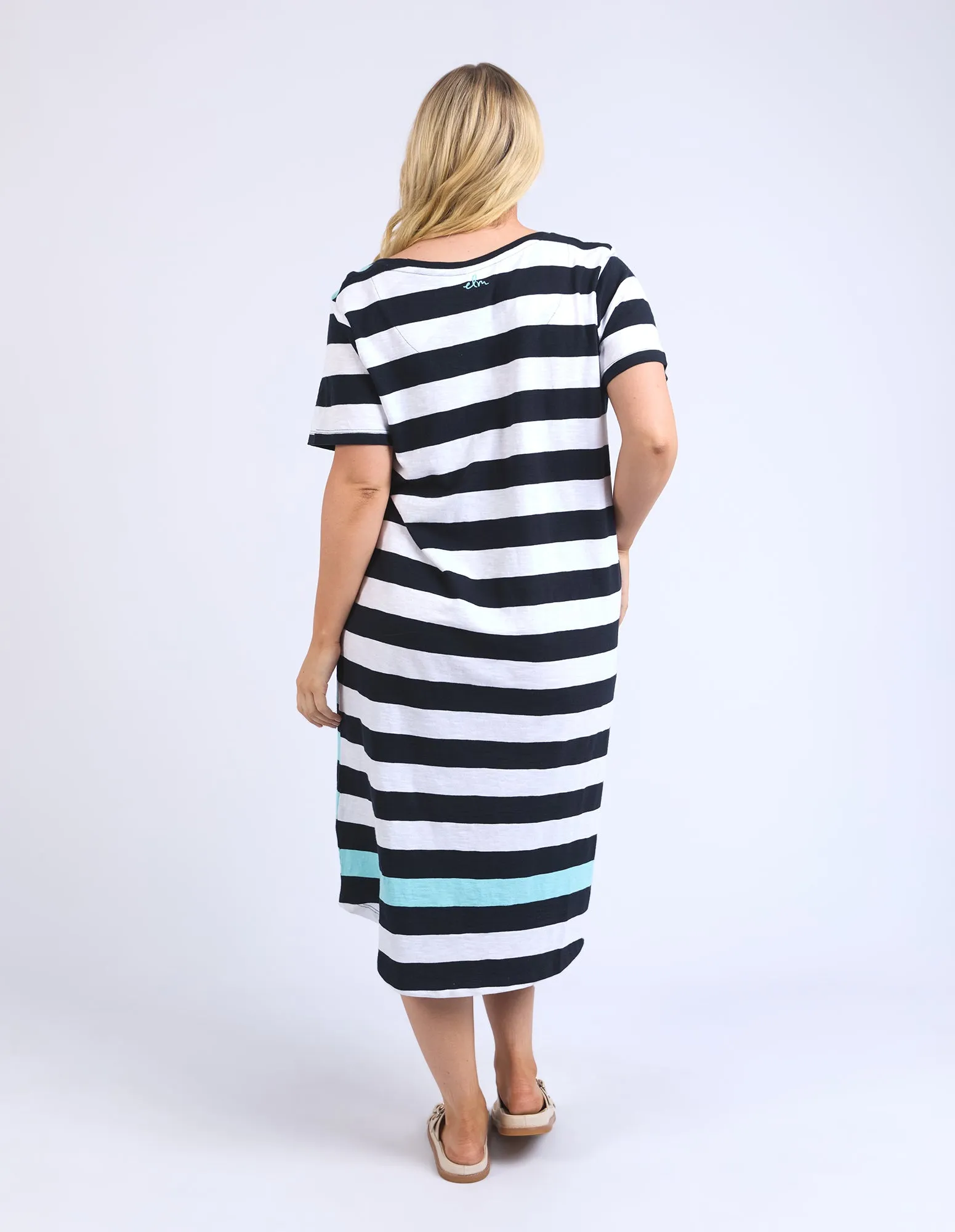 Elm Mercury Stripe Dress Tonic Blue And Navy Stripe