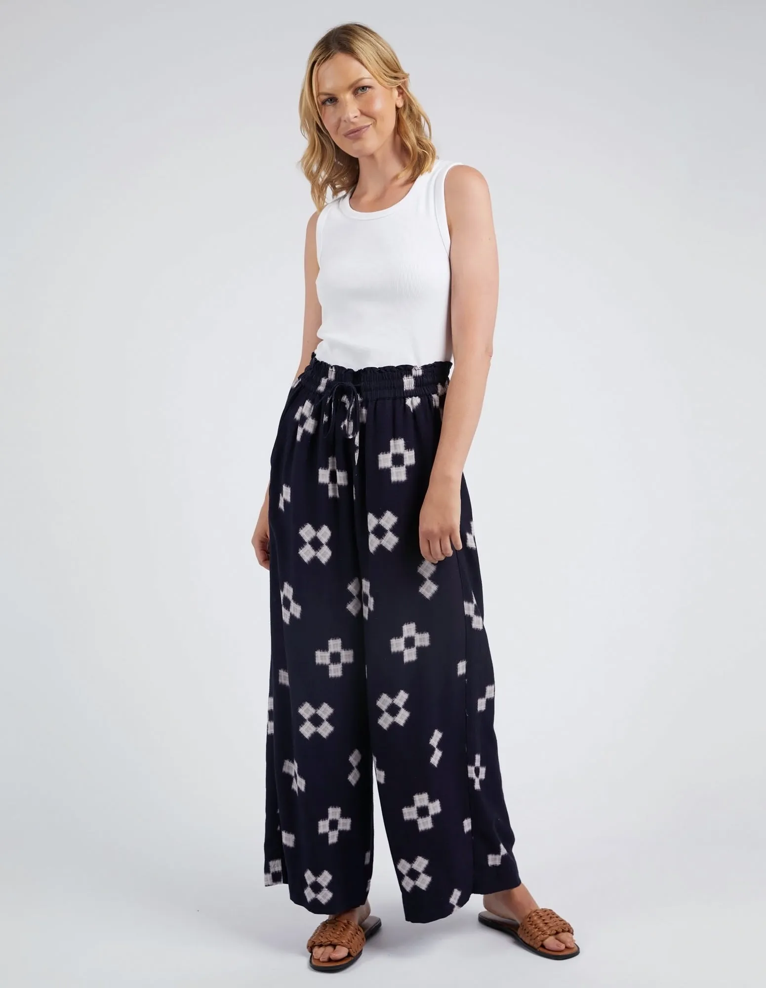 Elm Positano Pant Navy Print