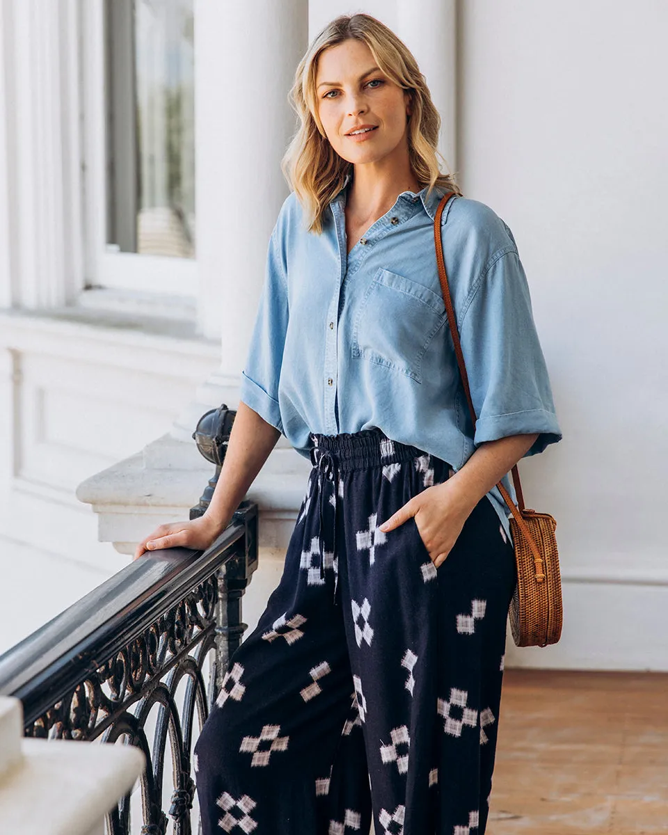 Elm Positano Pant Navy Print