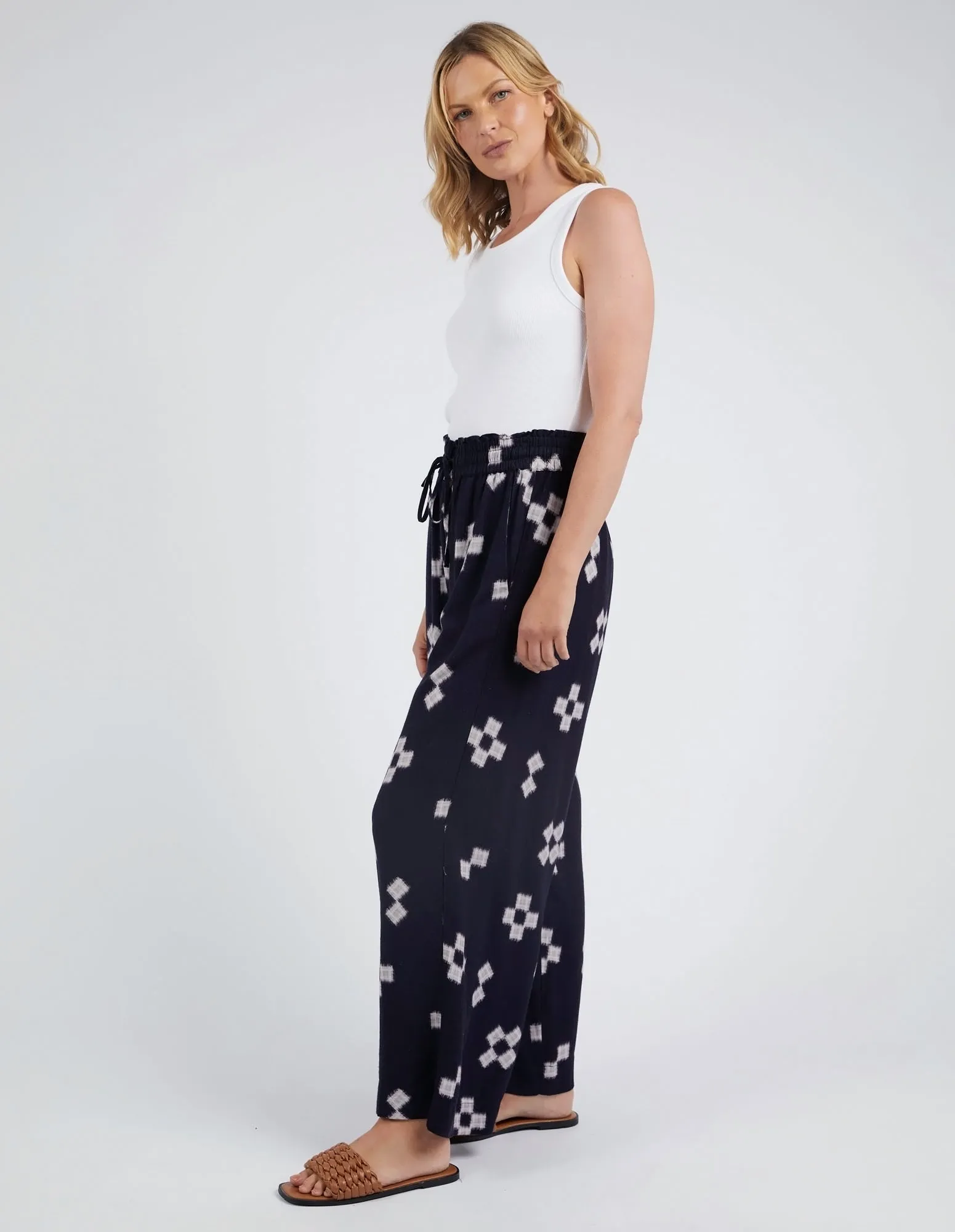 Elm Positano Pant Navy Print
