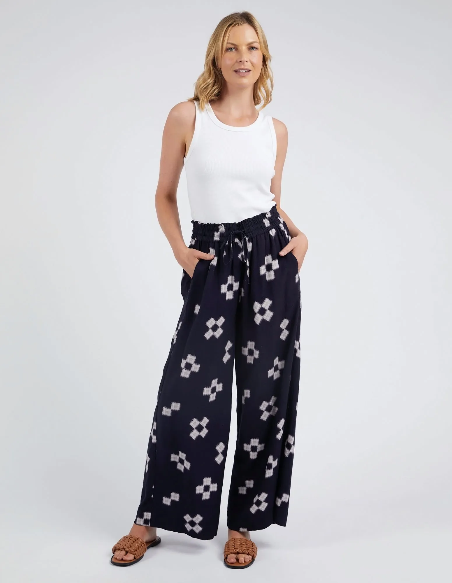 Elm Positano Pant Navy Print