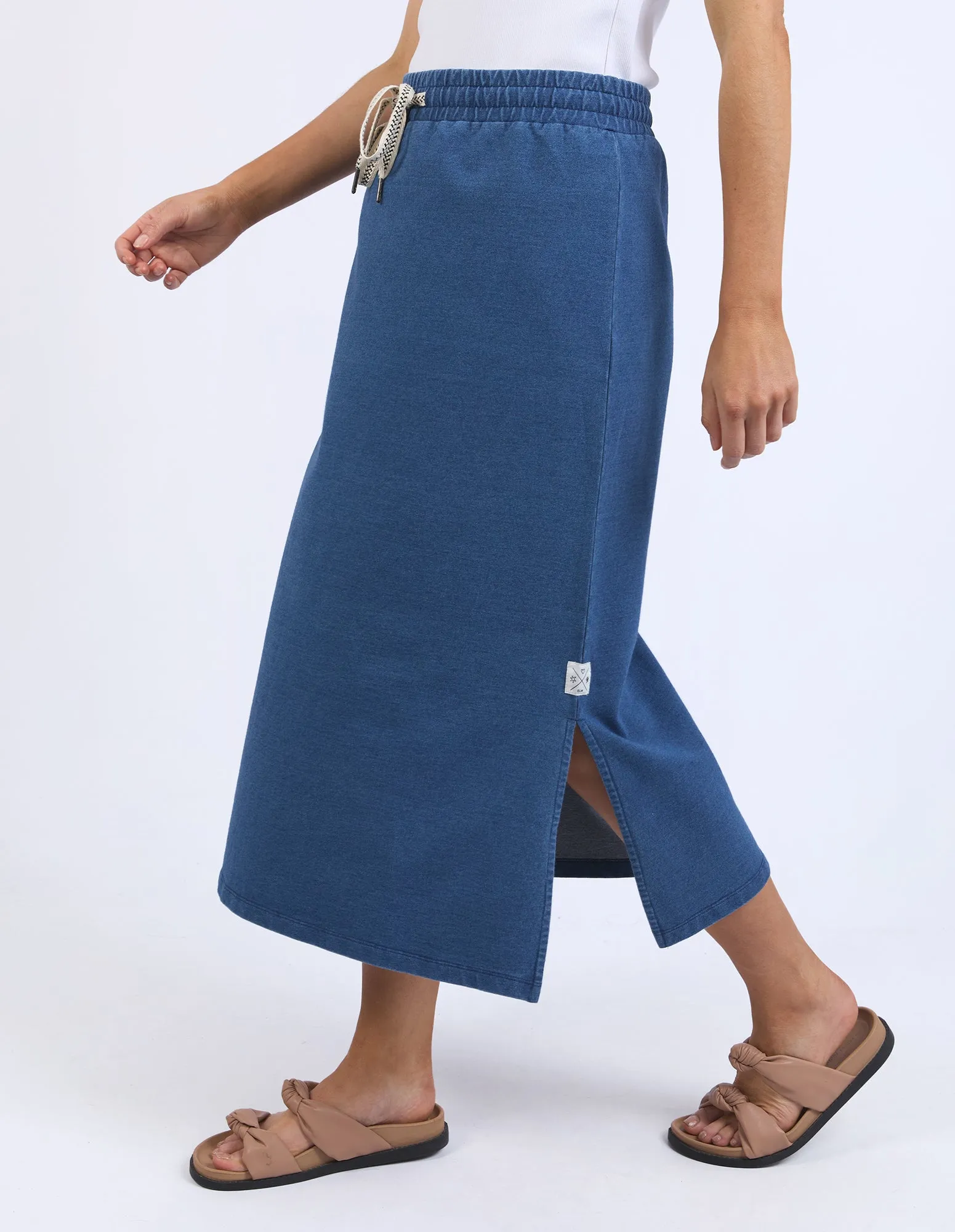 Elm Travel Skirt Denim Look Indigo Blue