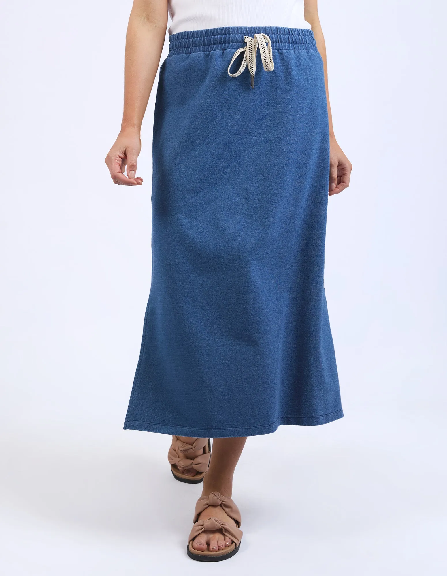 Elm Travel Skirt Denim Look Indigo Blue