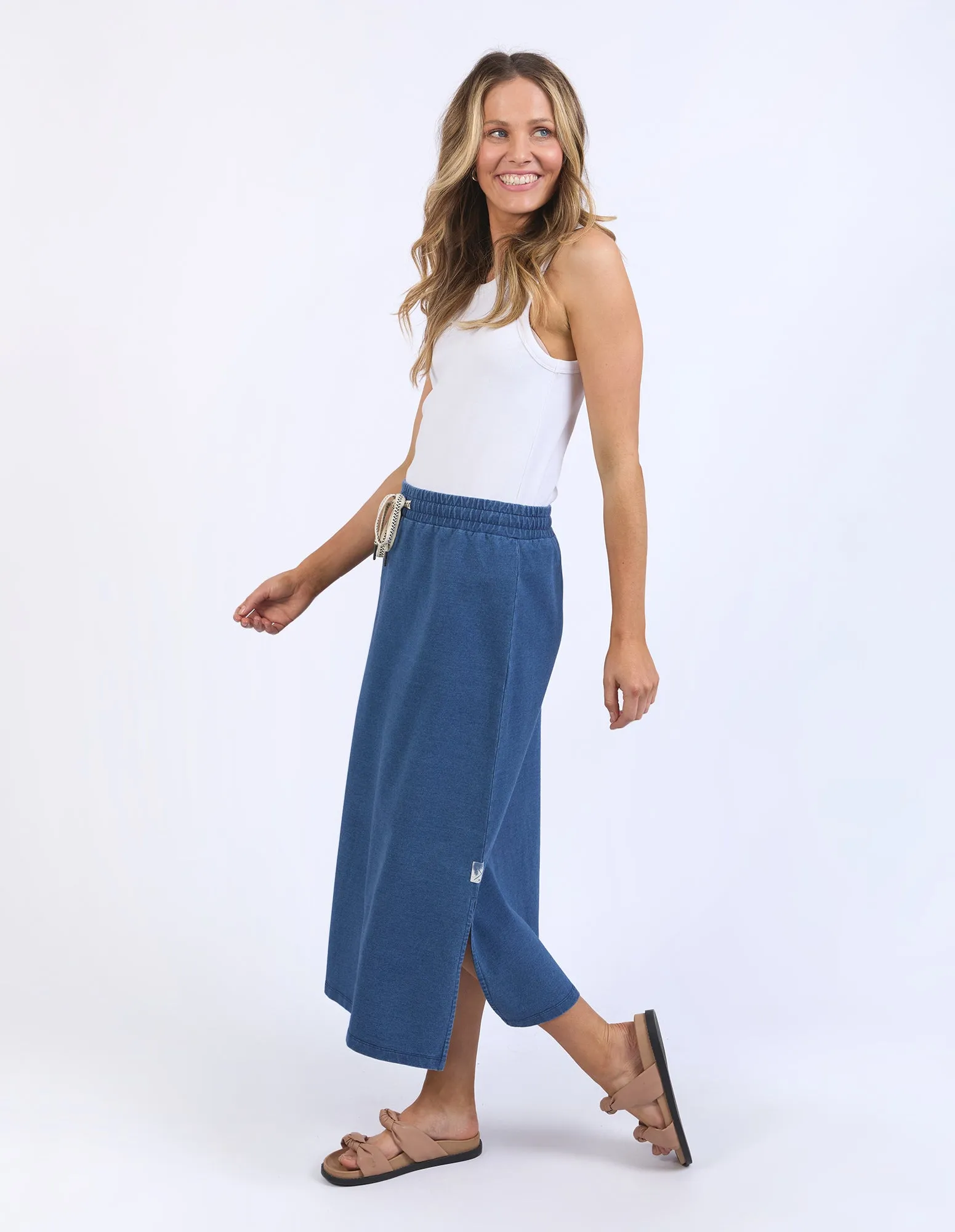 Elm Travel Skirt Denim Look Indigo Blue