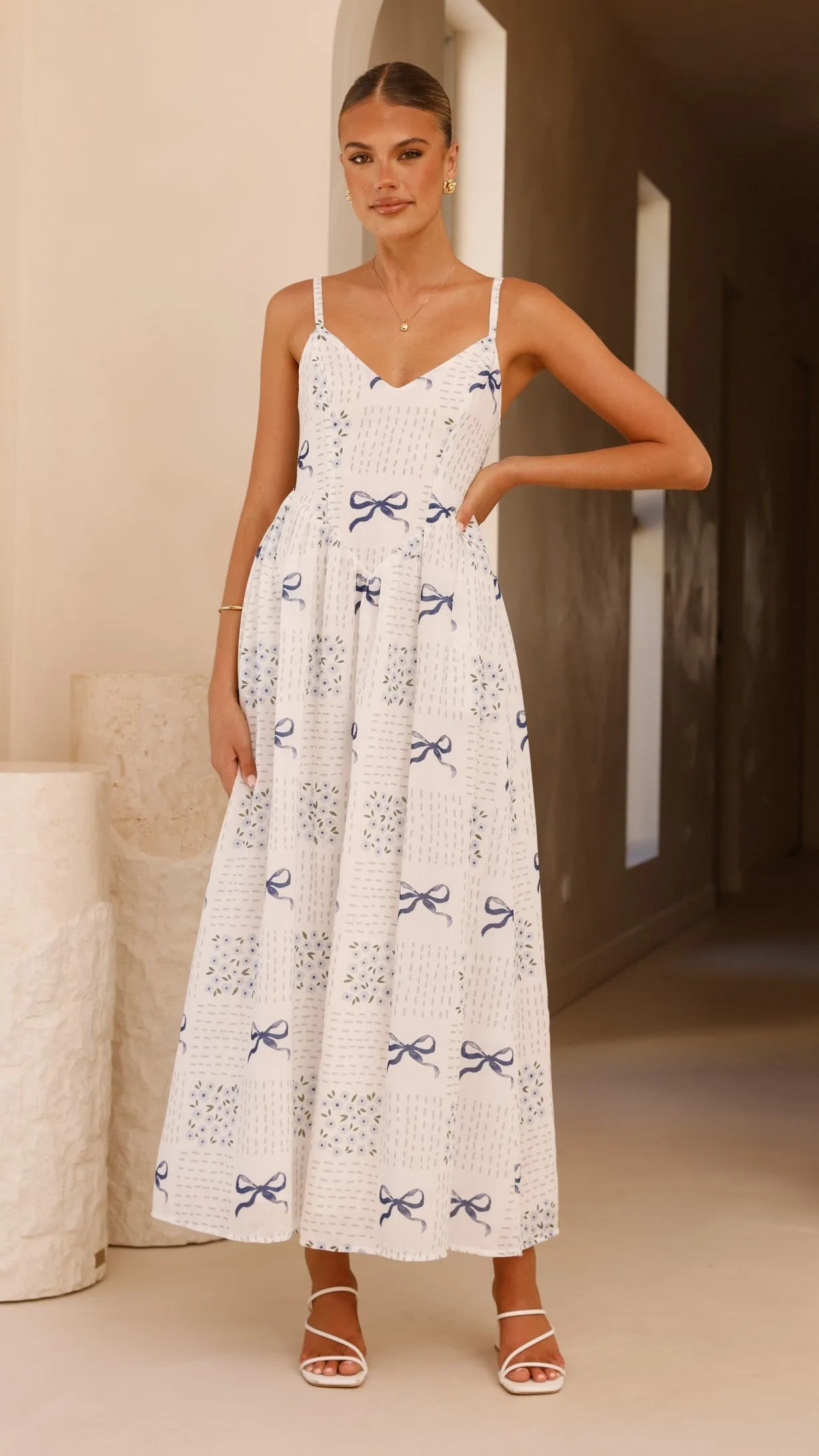 Georgina Maxi Dress - Sweet Bow Blue