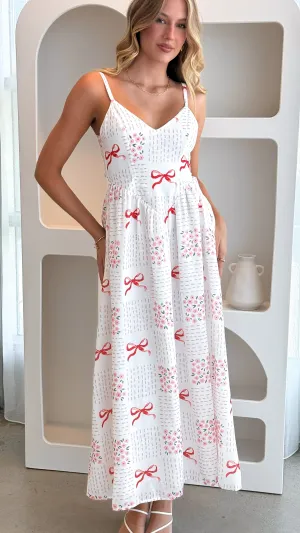 Georgina Maxi Dress - Sweet Bow Pink