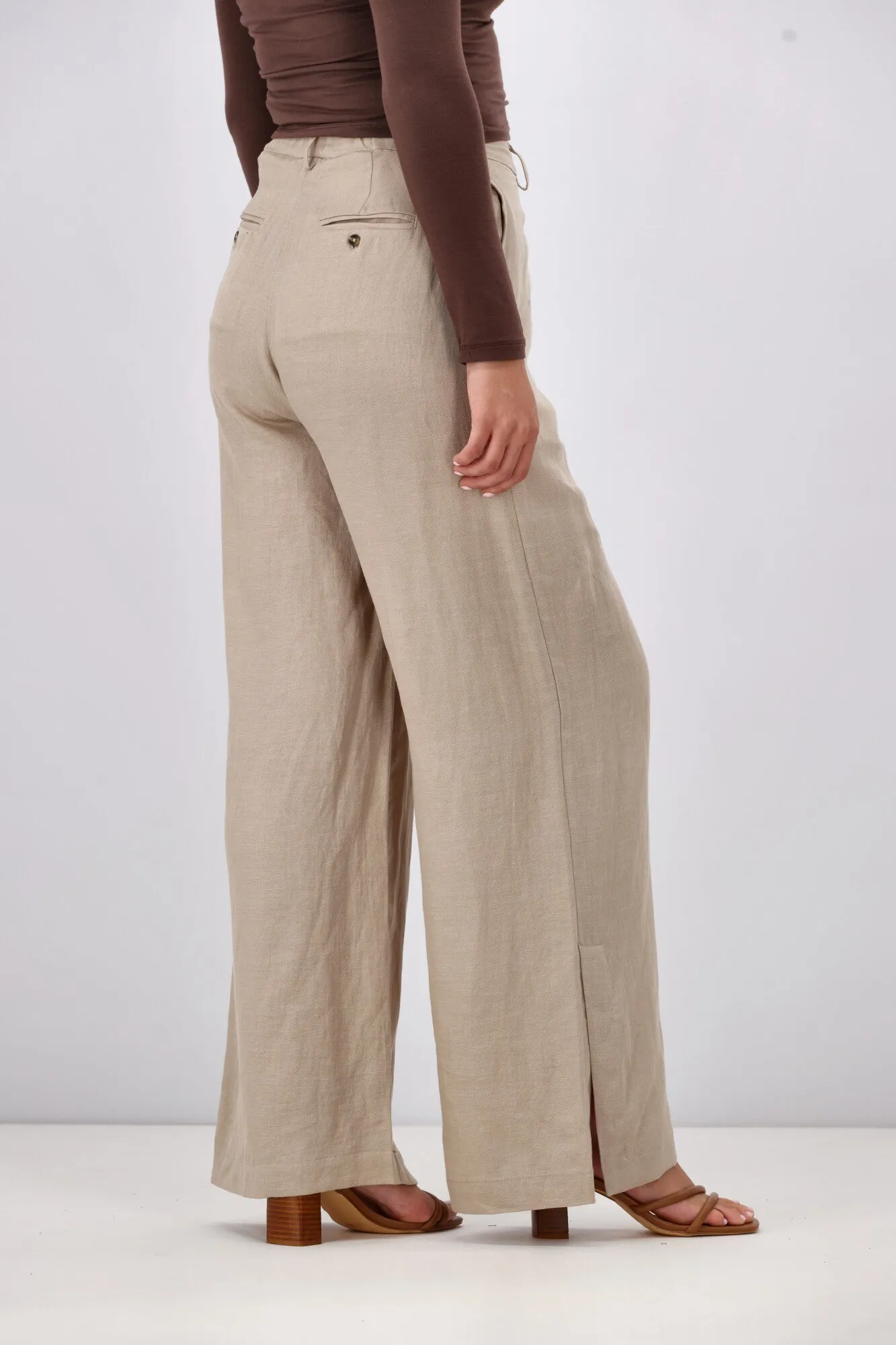 Gloss by Shine On Arissa Wide Leg Pants Natural