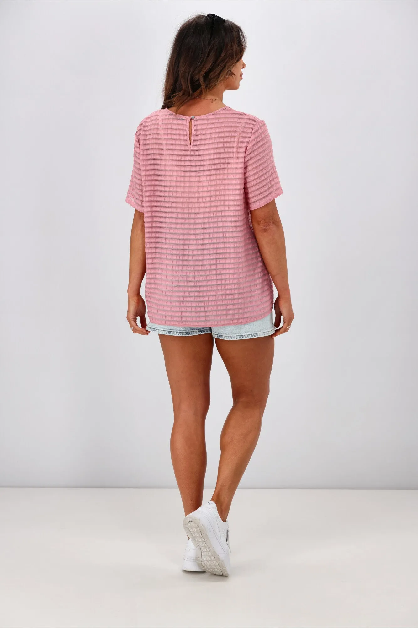 Gloss by Shine On Bobbi Textured Top Rose Pink