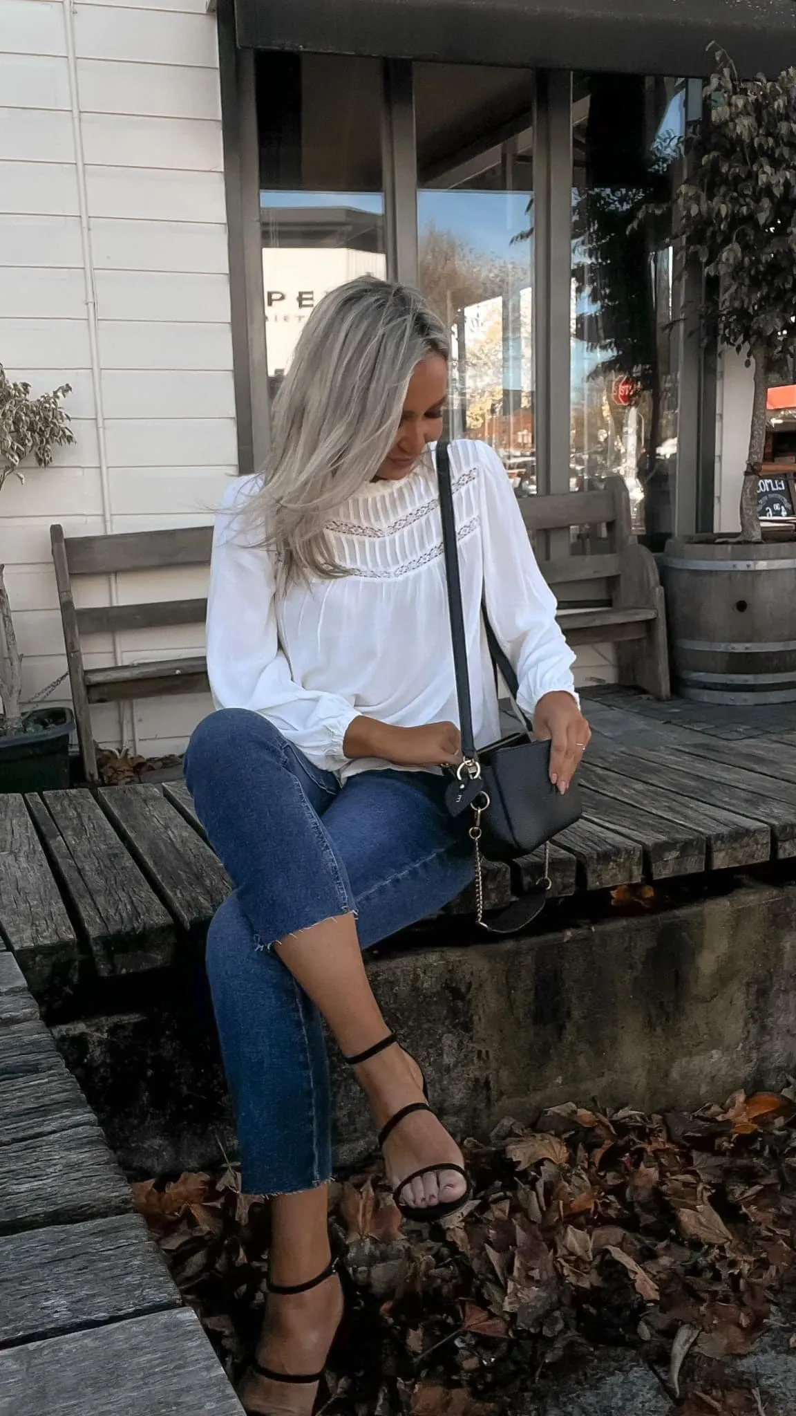 Gloss by Shine On Dixie Lace Trim Top Ivory