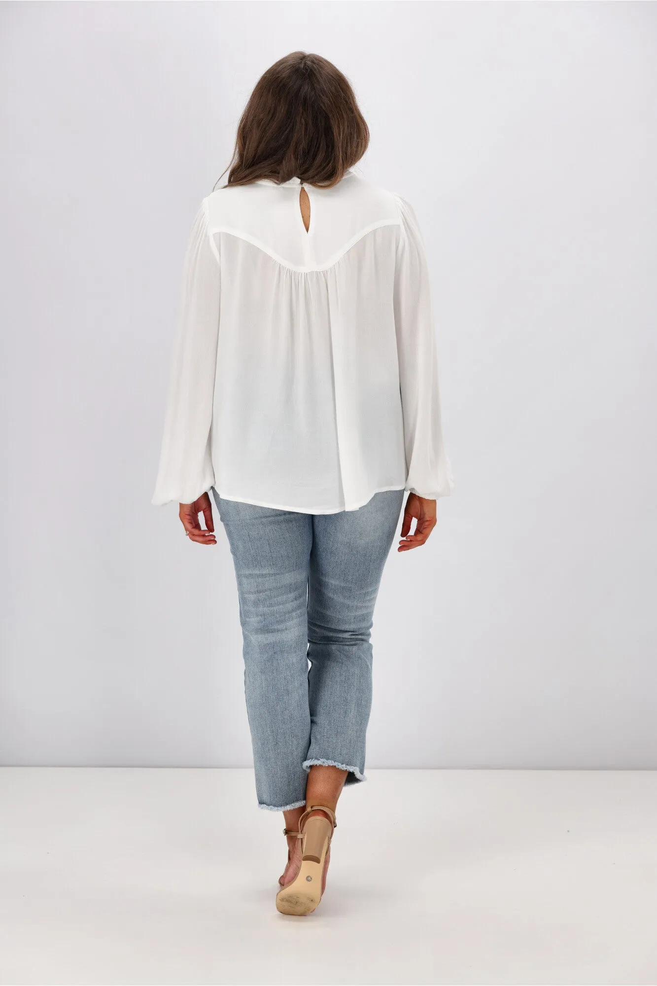 Gloss by Shine On Dixie Lace Trim Top Ivory