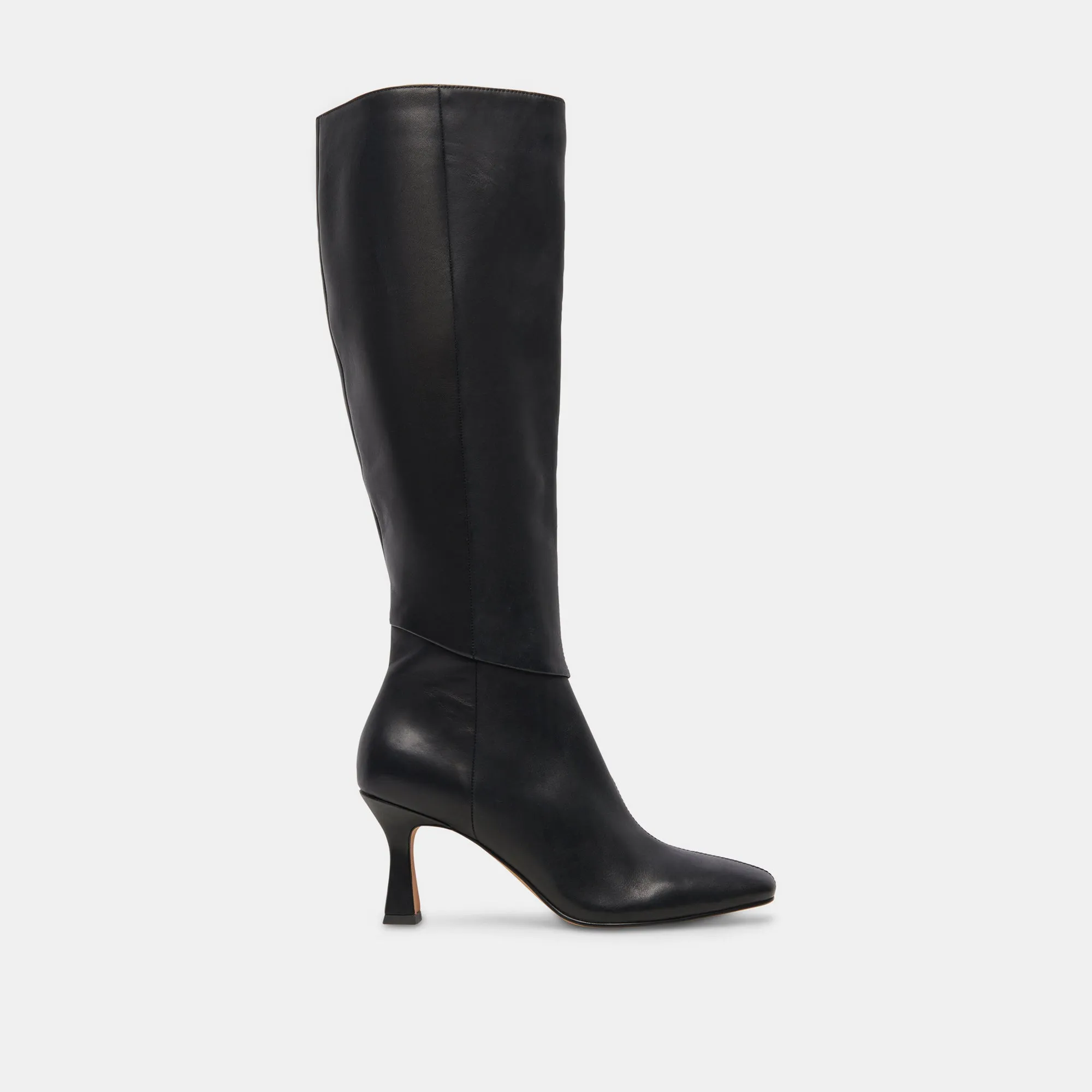 GYRA WIDE CALF BOOTS BLACK LEATHER - re:vita
