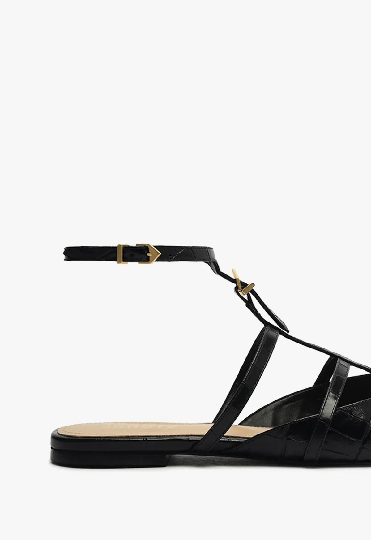 Hayden Ballet Crocodile-Embossed Leather Flat