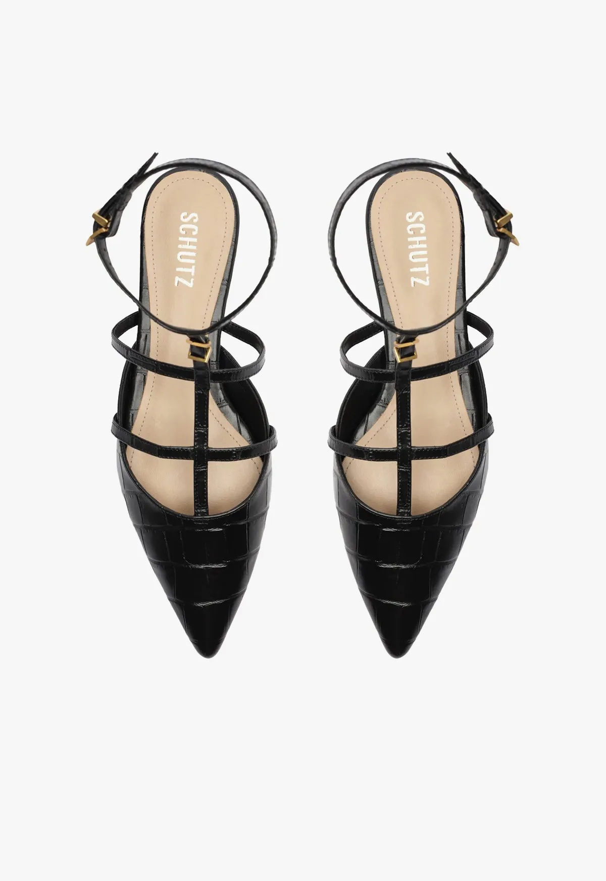Hayden Ballet Crocodile-Embossed Leather Flat