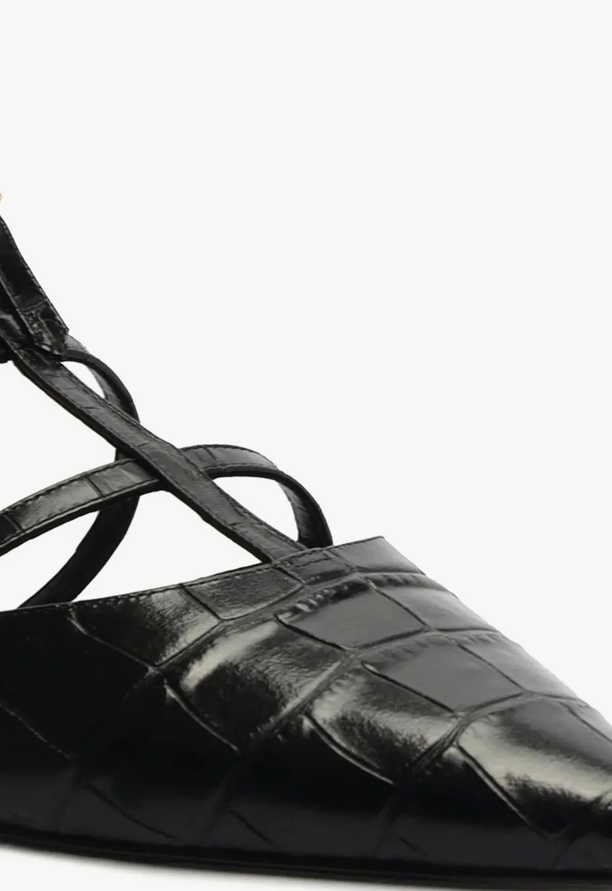 Hayden Ballet Crocodile-Embossed Leather Flat