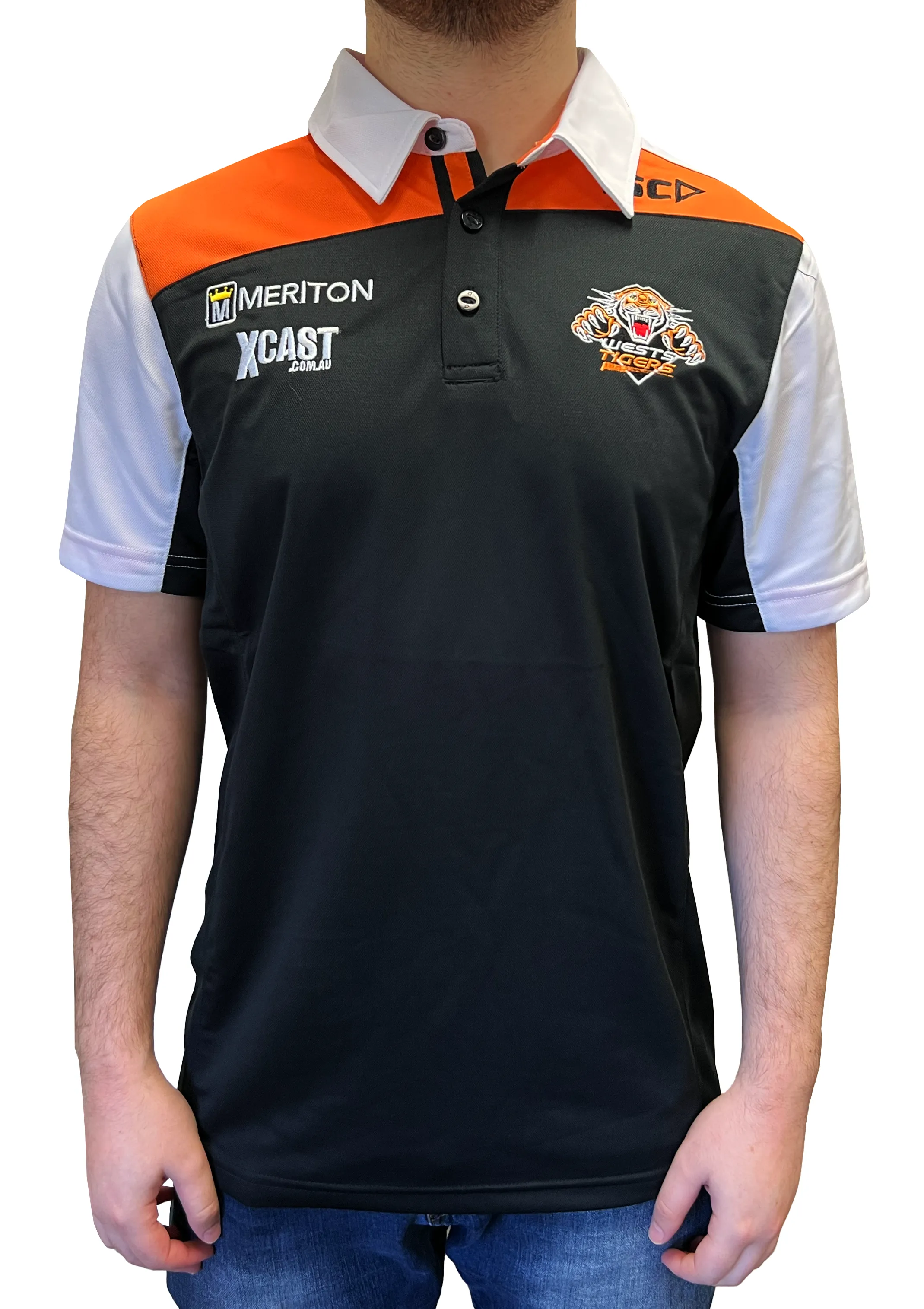 ISC Mens Wests Tigers Polo Black <br> 7WT5POL1A