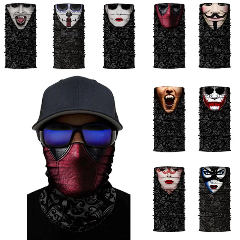 Joker Digital Print Sports Variety Magic Turban Riding Hood Face Mask Shawl Cool Max 3D