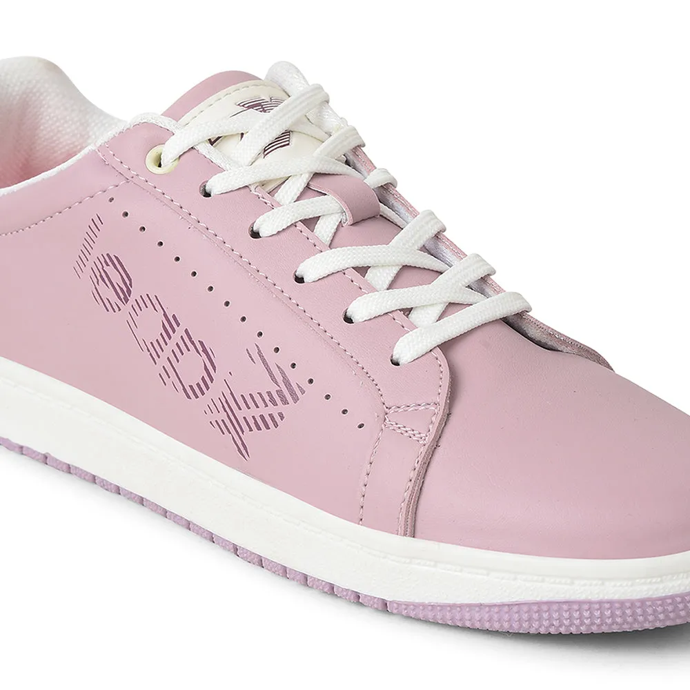 Leap7x Peach Casual Lacing Sneakers For Women ALLURE-1 By Liberty
