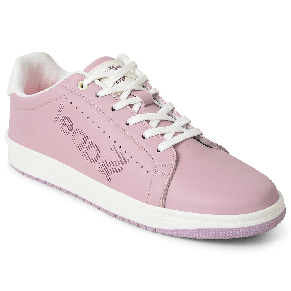 Leap7x Peach Casual Lacing Sneakers For Women ALLURE-1 By Liberty