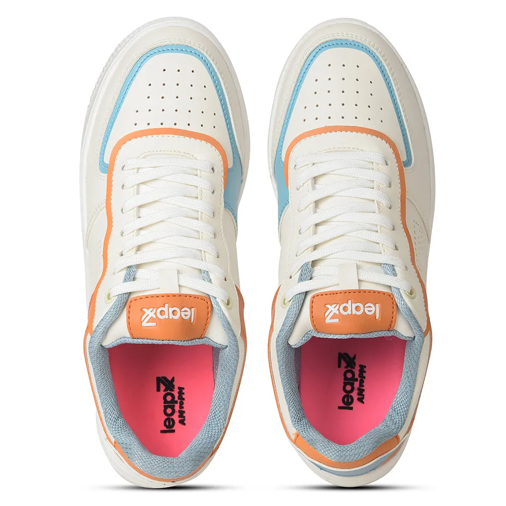 Leap7x White Casual Lacing Sneakers For Women SNOOKIS-L1 By Liberty