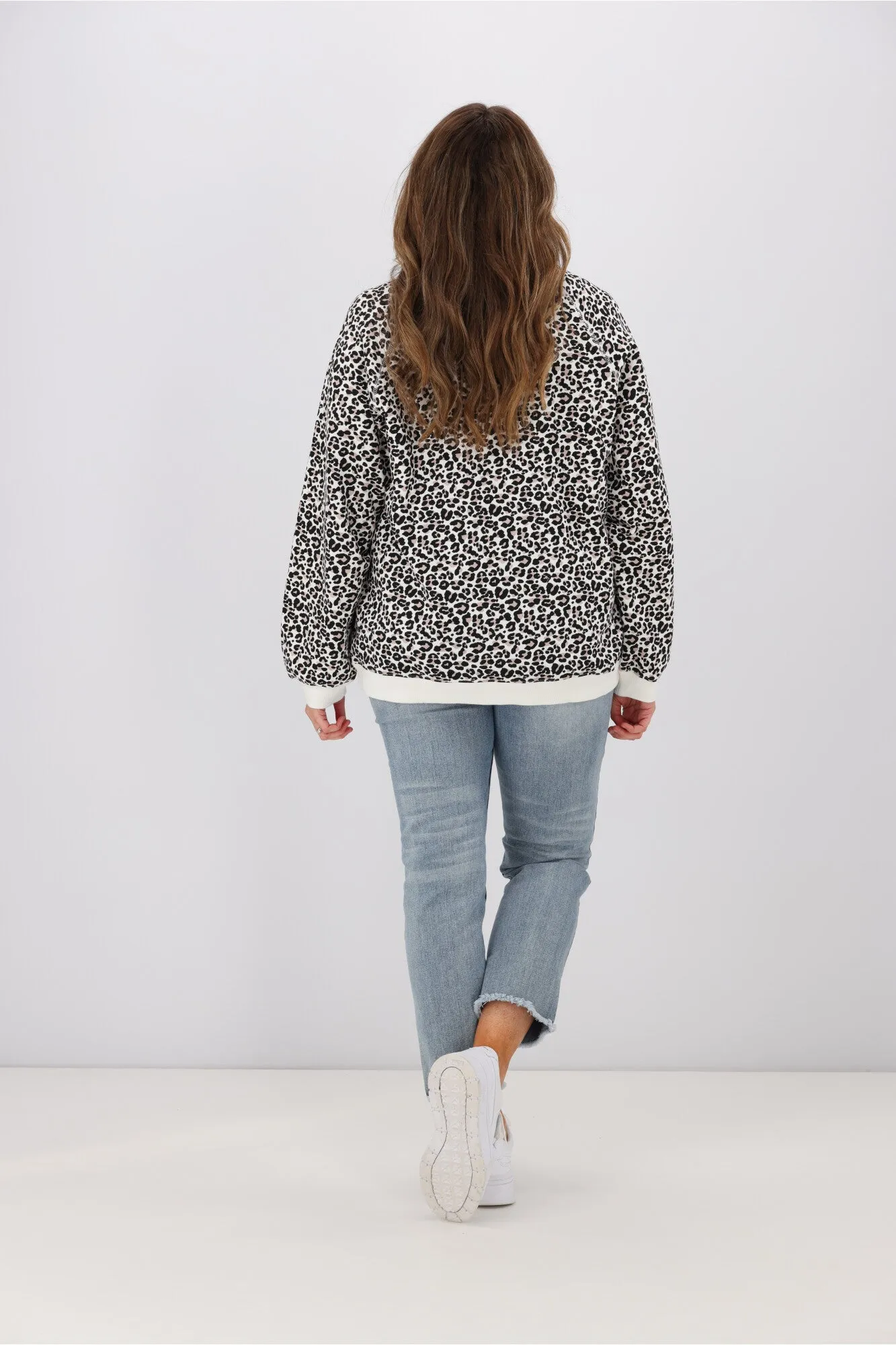 Little White Lie Mia Leopard Crew Natural