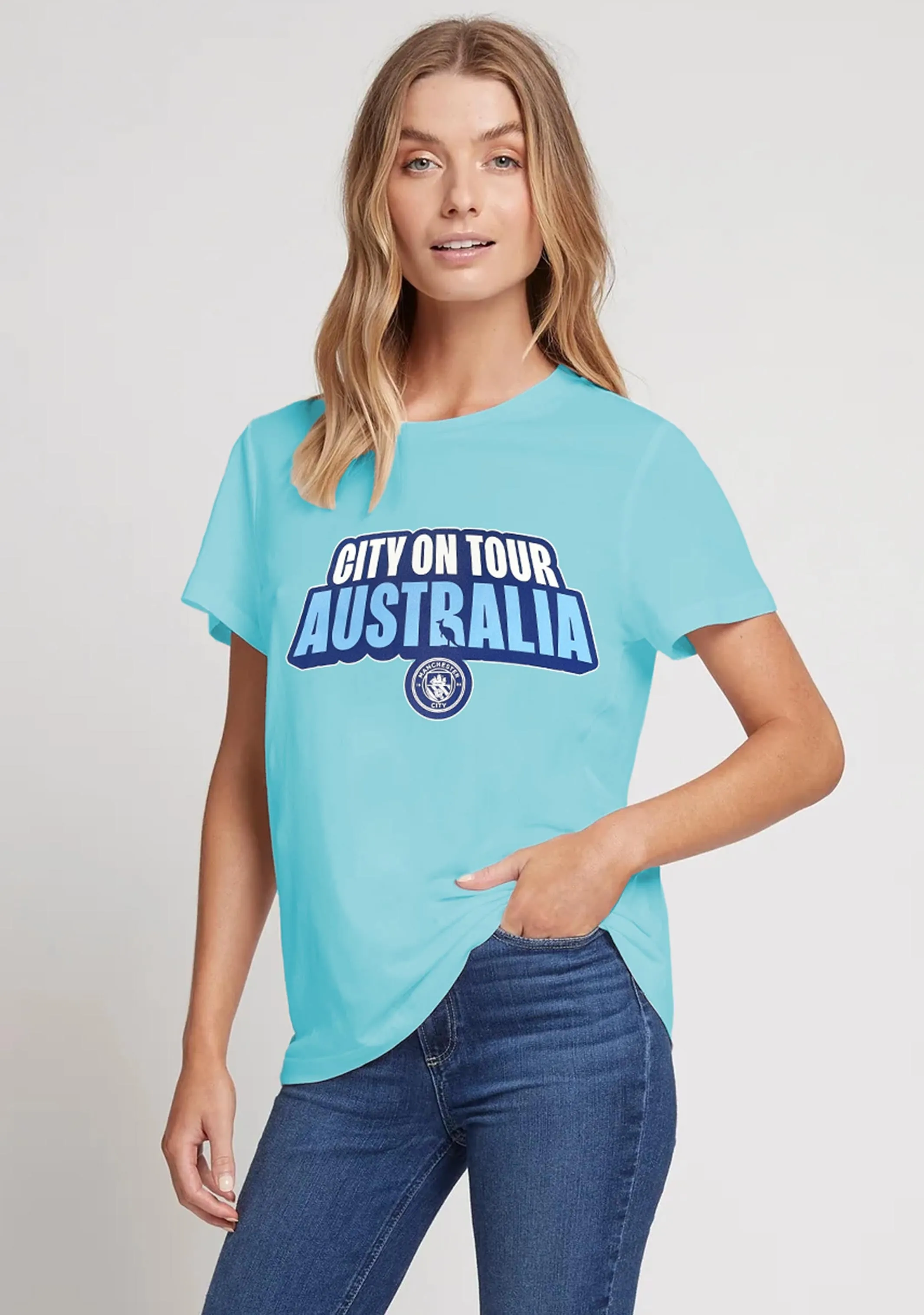 Manchester City Ladies T-Shirt with FREE Manchester City Scarf <br> MCIT038AA