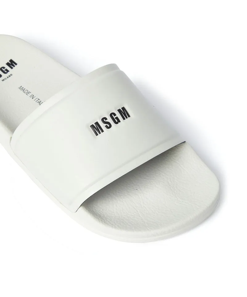 Pool slippers with MSGM micro logo Milk