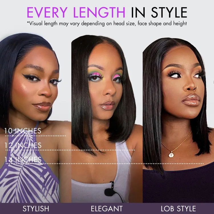 PreMax Wigs - Natural Black / Blonde Highlight C Part Glueless Lace Front Bob Wig