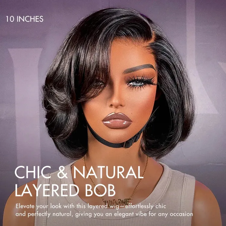 PreMax Wigs - Natural Black / Blonde Highlight C Part Glueless Lace Front Bob Wig