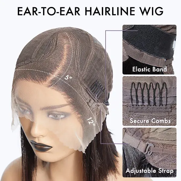 PreMax Wigs - Natural Black / Blonde Highlight C Part Glueless Lace Front Bob Wig