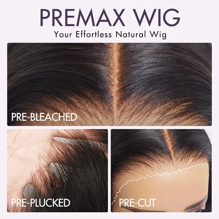 PreMax Wigs - Natural Black / Blonde Highlight C Part Glueless Lace Front Bob Wig
