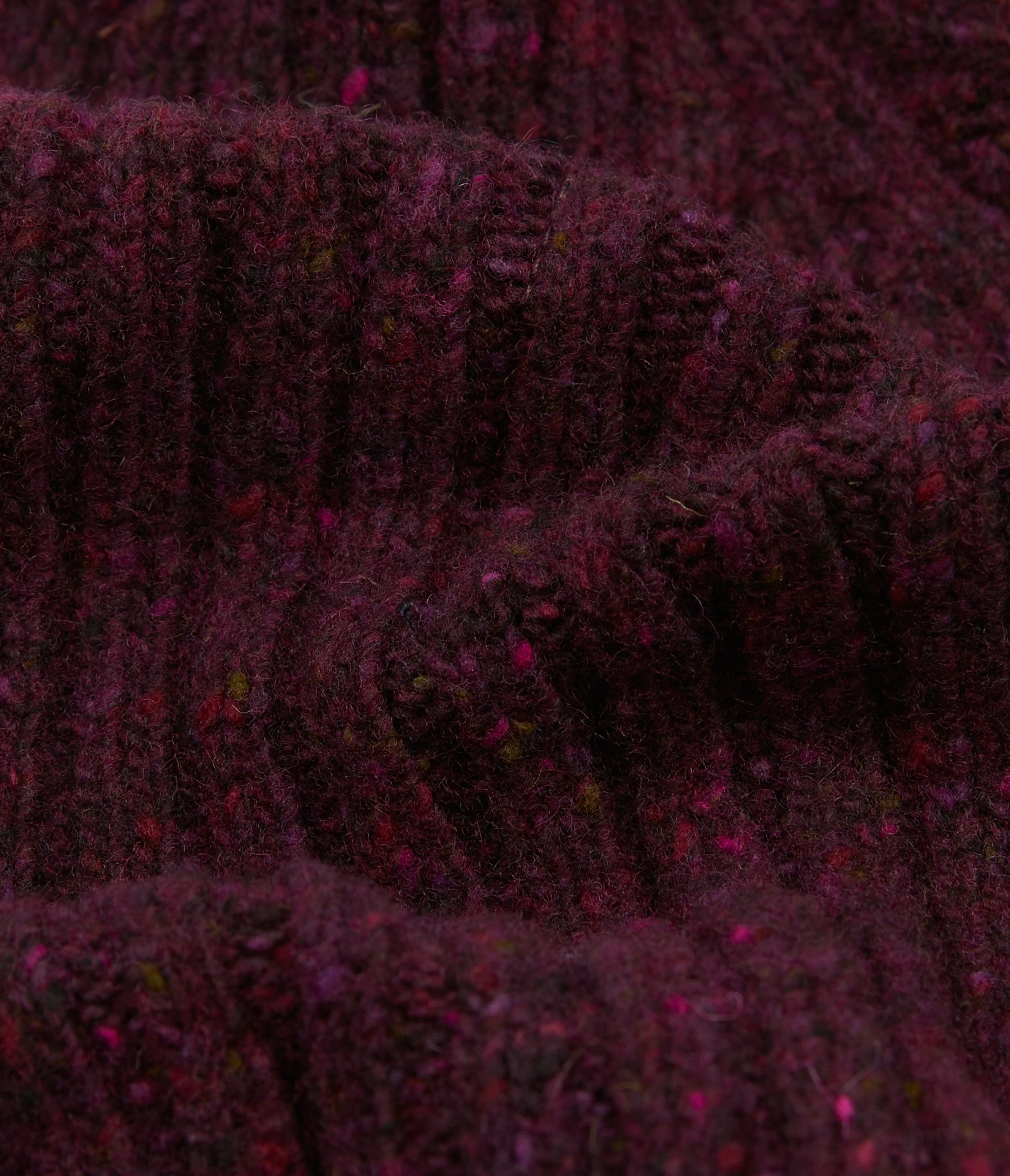 Purple Ribbed Merino Donegal Knit Cap