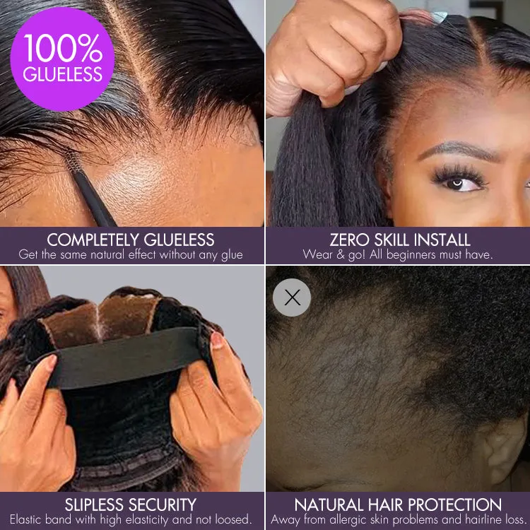 Put On & Go Blunt Cut Straight Bob Minimalist HD Lace Glueless C Part Wig