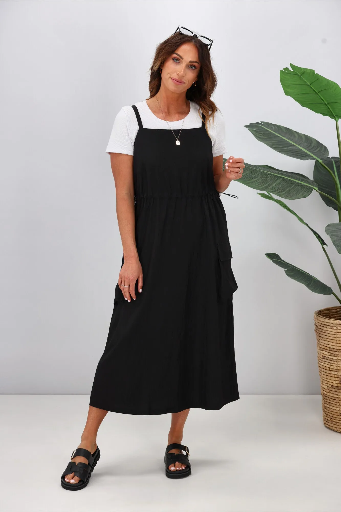 Shine On Label Asana Cargo Dress Black