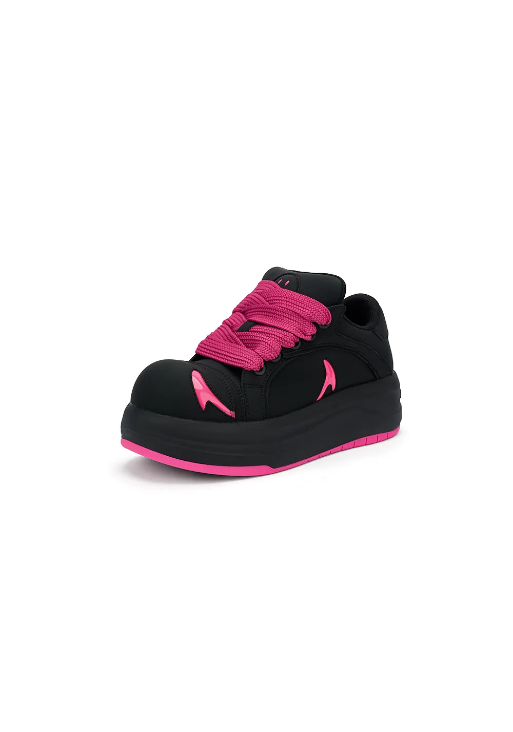 SMILEY丨Big Head Shoes Series-Black/Rose Red