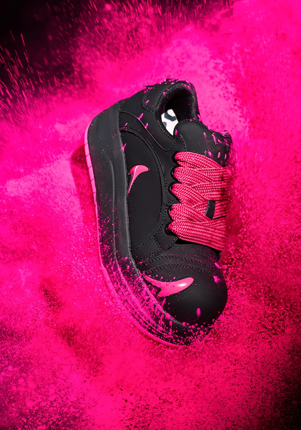 SMILEY丨Big Head Shoes Series-Black/Rose Red
