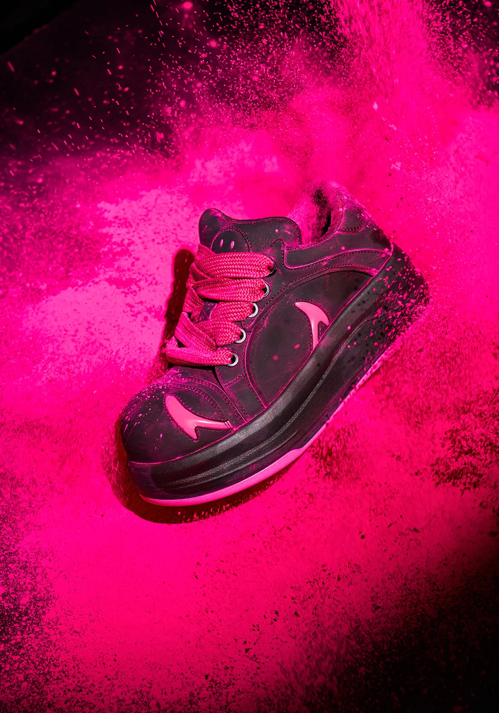 SMILEY丨Big Head Shoes Series-Black/Rose Red
