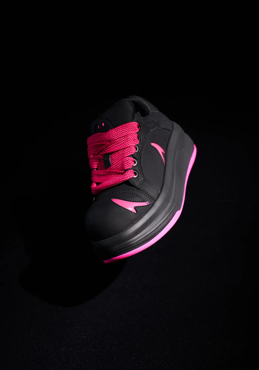 SMILEY丨Big Head Shoes Series-Black/Rose Red